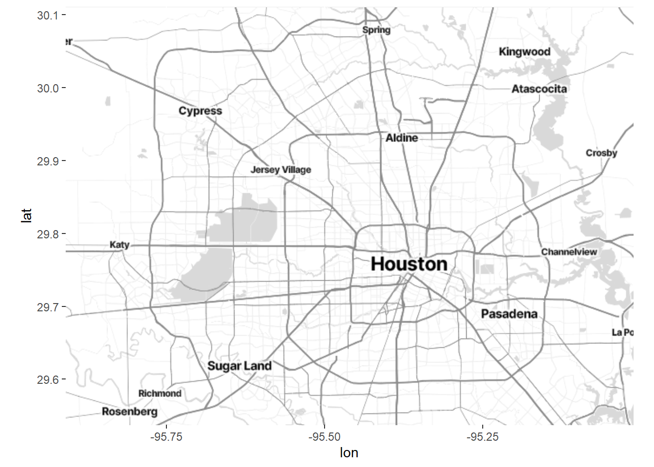 Static Houston map